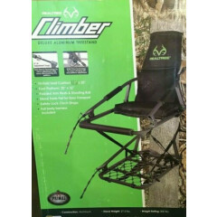 REALTREE CLIMBER DELUXE ALUMINUM TREESTAND - SEAT 12" x 20" - FOOT 20" x 32" NEW