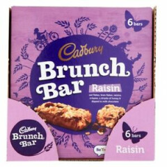 Cadbury Raisin Brunch Bar, Cereal Bars - 6 Packs of (6 x 32g) - 36 Bars