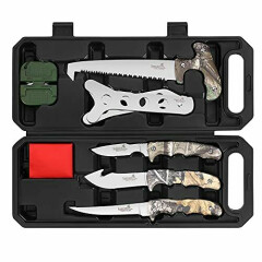 Hunting Knife 8-Piece Field Dressing Kit Butcher Game Processing Set with Storag