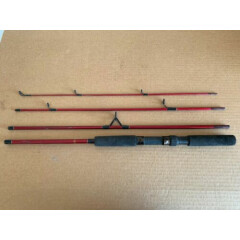 4 Piece 7 ft Red Hawk Comp Graphite 2220 Travel Fishing Rod