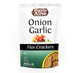 Keto snacks: Foods Alive Flax crackers low carb 2 pack 4oz (.5 to 4 net carbs)