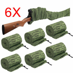 6Pcs 54'' Gun Sock Rifle Shotgun Green Gun Socks Hunting Storage Case Tactical