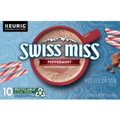 Swiss Miss Peppermint Hot Cocoa Mix Keurig K-Cups - 10 pods EXP 06/12/2021