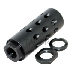 9MM Black Aluminum 1/2"x28 Muzzle Brake Compensator w/ Crush Washer & Jam Nut