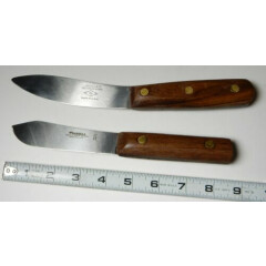 2 UNUSED J RUSSELL & CO GREEN RIVER WORKS USA FIXED BLADE SKINNING KNIVES 2122