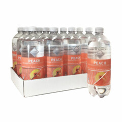 12-Pack, Clear American Peach Sparkling Water, 33.8 fl oz