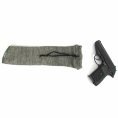 Tourbon Gray Pistol Sock Handgun Sleeve Silicone Treated Straight Tube Style