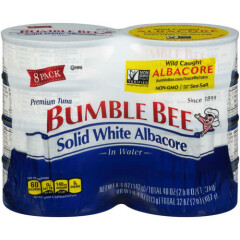 Bumble Bee Solid White Albacore Tuna in Water 8 pk/5 oz can total 2lb 8oz ex7/23