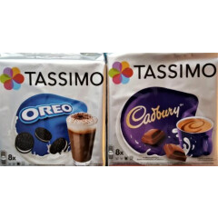 2 x Packs 16 Drinks - Tassimo Oreo & Cadbury Hot Chocolate T Discs Pods