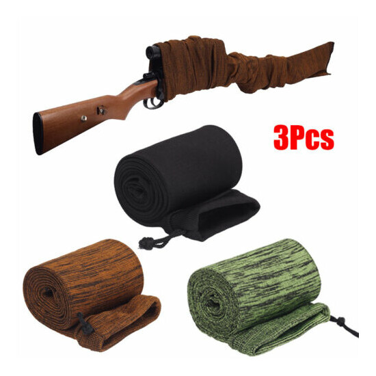3pcs 54" Shotgun/Rifle Sock Gun Sleeves Dust Protective Cover Guns Storage Bag image {1}