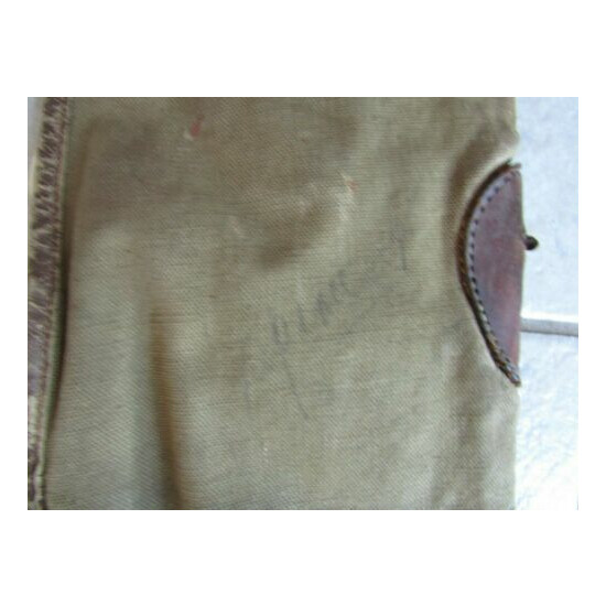 Antique Vintage Signed WWI or Older Army Cavalry Rifle Canvas / Leather Sleeve image {11}