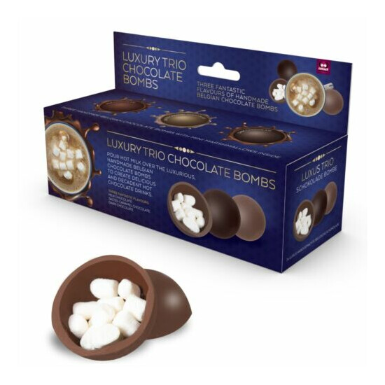 Luxury 3 Pack Hot Chocolate Bombs Marshmallow Bedtime Treat Drink Novelty Gift image {1}