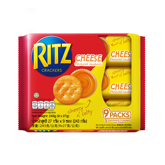 RIZE CRACKERS Chees/ Lemon/ Chocolate 9 x 27g / Pack image {2}