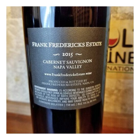 WG 98+! 2015 Frank Fredericks Estate Cabernet Sauvignon wine w/ Gift Box, Napa image {3}