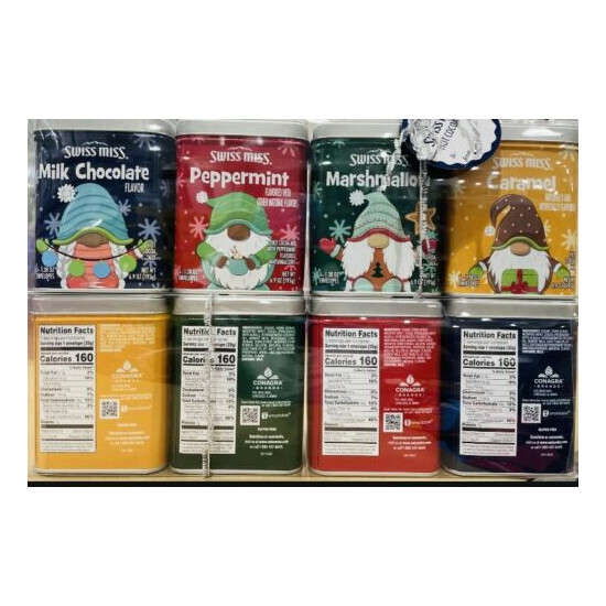 4 Swiss Miss Hot Chocolate Cocoa Mix In Christmas Holiday Tins 6.9 Oz Ex 3/2023 image {1}