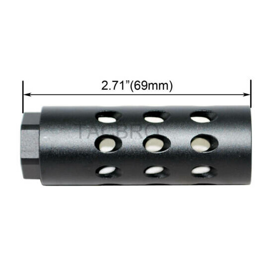 9MM Black Aluminum 1/2"x28 Muzzle Brake Compensator w/ Crush Washer & Jam Nut image {3}