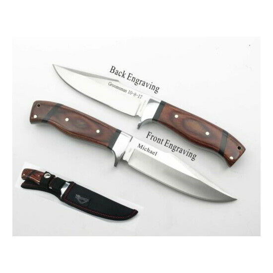 Christmas,Groomsman Gift- Personalized Engraved Hunting Knife Rosewood handle-68 image {1}
