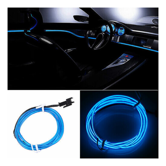 LED Glow Neon EL Wire Light String Strip Rope Tube Car Party Decor + Control image {14}