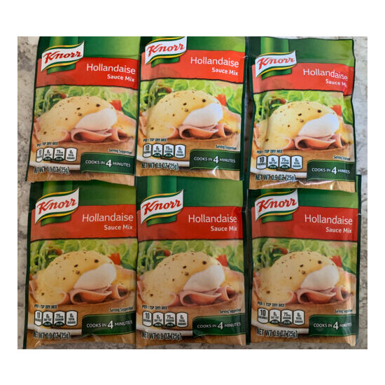 6 Pack of Knorr HOLLANDAISE Sauce Mix 0.9 OZ 25g Exp:8/22 Product of USA Free SH image {1}