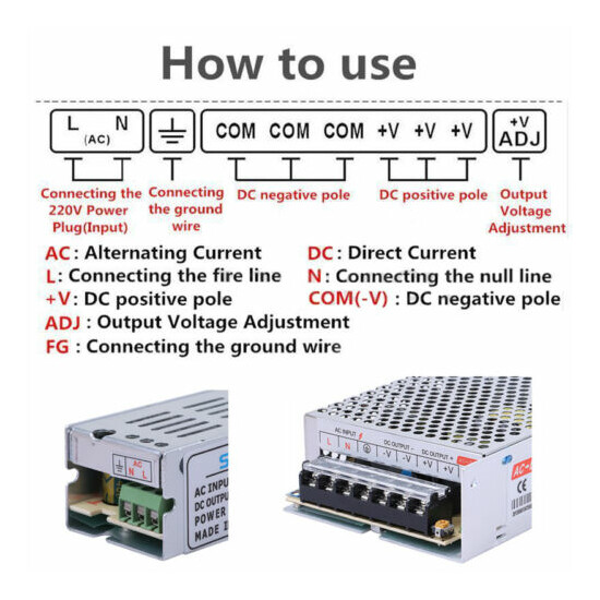 ELENKER 12V DC 1-50A 600W Regulated Switching Power Supply for LED Strip Light Thumb {4}