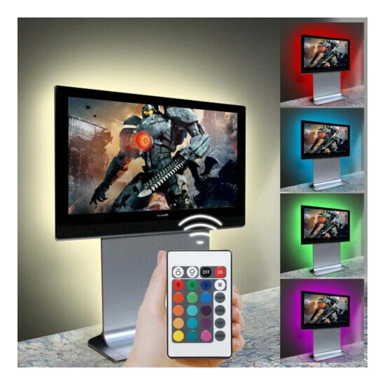 5V 5050 60SMD/M RGB LED Strip Light Bar TV Back Lighting Kit+USB Remote Control  image {8}
