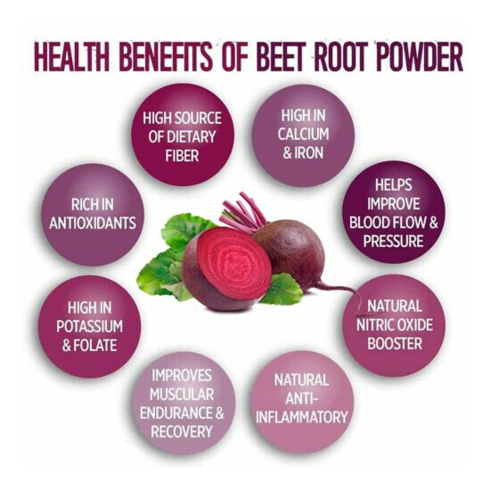 Red Beet Root Powder 5 lbs. Bulk Beta Vulgaris Nitric Oxide Extract Super Food image {4}