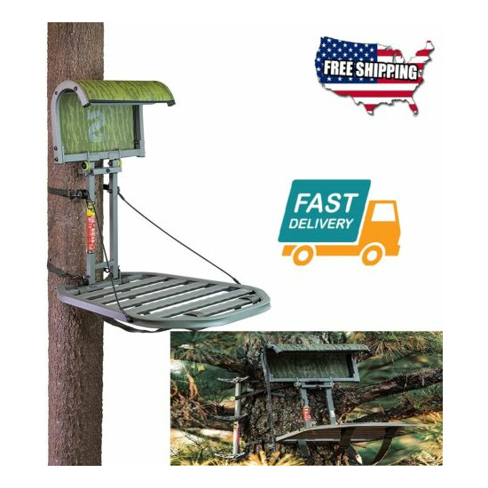 Outdoor Sport Hanking Hunting Camping Tree stands seat Dual Axis Hang-On Camo image {1}