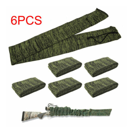 6Pcs 54'' Gun Sock Rifle Shotgun Green Gun Socks Hunting Storage Case Outdoor image {2}