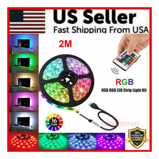 5V USB LED Strip Lights TV Back Light 5050 RGB Colour Changing with 24Key Remote image {15}