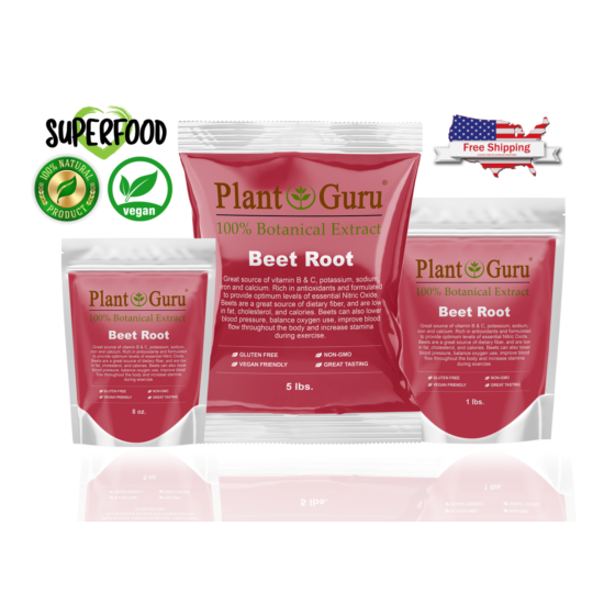 Red Beet Root Powder 1 lb. Beta Vulgaris Non-GMO Nitric Oxide Extract Super Food Thumb {3}