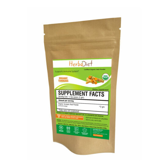 Turmeric Organic Root Powder 100% PURE Curcuma Longa Non-GMO Spice w/- Curcumin image {1}