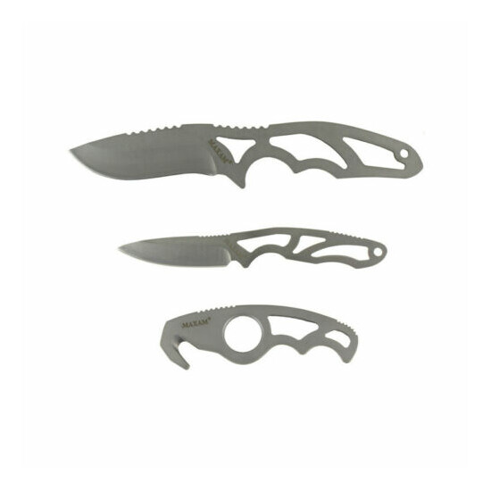 3pc KNIFE SET Field Dressing Stainless Steel Hunting Skinning Fishing Gut Hook  image {6}