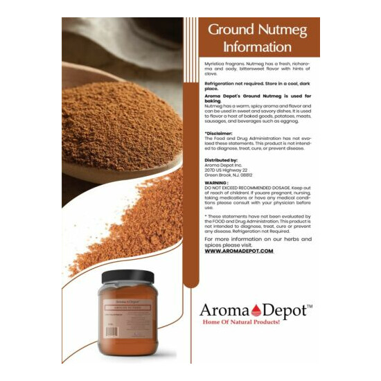 1 lb Nutmeg Powder 100% Pure Natural Ground Spice Myristicaceae Nuez Moscada image {3}