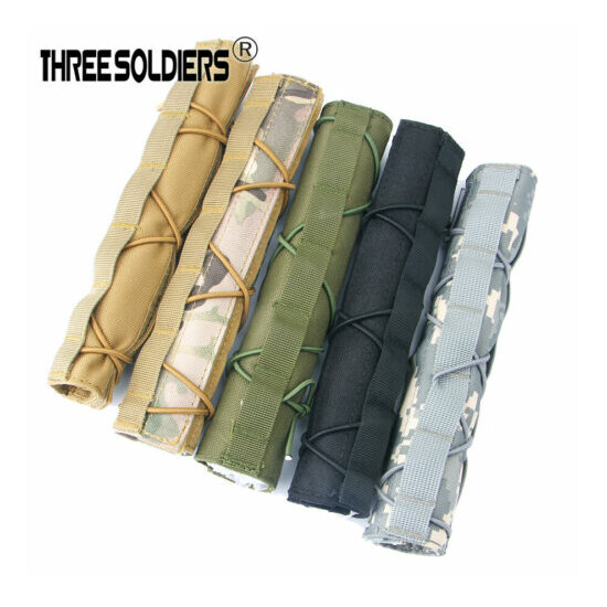 Military Tactical Airsoft Pouch Muffler Sleeve Hunting Suppressor Silencer Cover image {2}