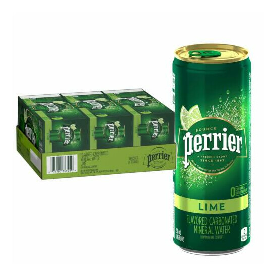 Perrier Lime Flavored Carbonated Mineral Water, 8.45 Fl Oz (30 Pack) image {1}