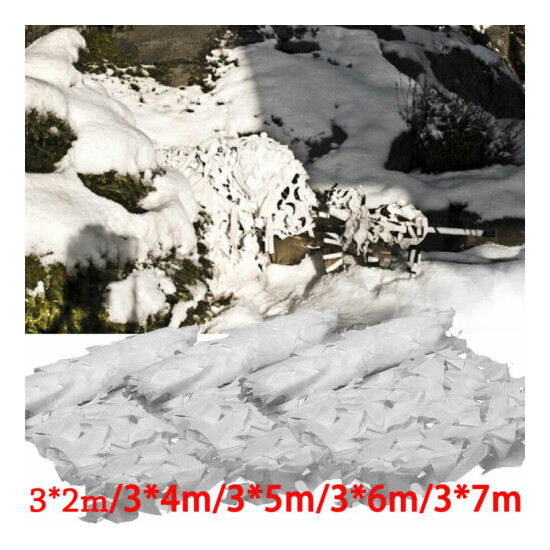 White Camouflage Hunting Netting Military Camo Net Camping Snow Mesh Cover image {1}