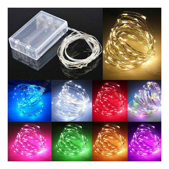 Waterproof 20/30/40/50/100 LEDs String Copper Wire Fairy Lights Battery Powered Thumb {1}