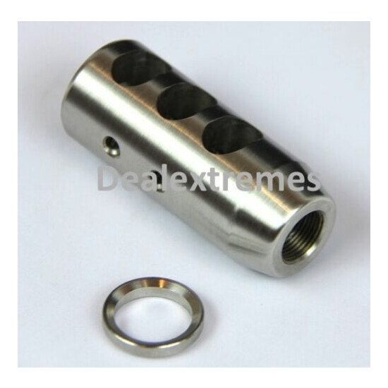 Stainless Steel 5/8x24 Thread 308 .308 Competition Muzzle Brake, MADE IN USA! image {2}