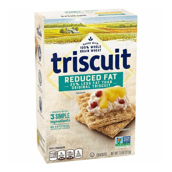  Triscuit Whole Grain Wheat Crackers, Reduced Fat, 7.5 Ounce image {1}