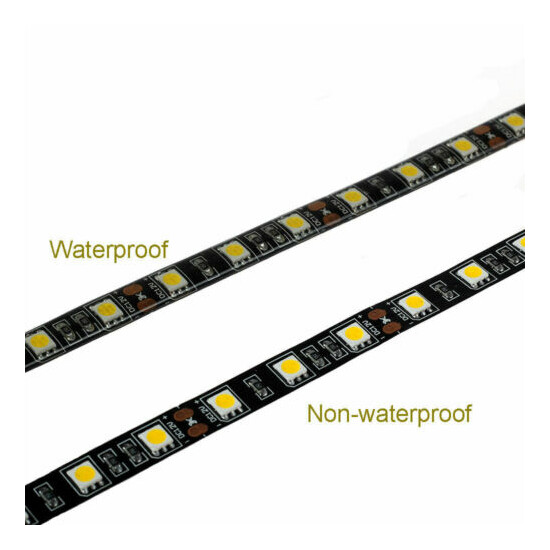 black PCB SMD 5050 RGB Waterproof LED Strip Light Flexible Bright string lamp  Thumb {3}