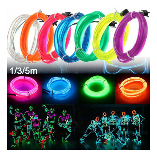 1/3/5M Glow Wire Cable LED Neon DIY Costume Clothe Luminous Car Light Part Didb Thumb {1}