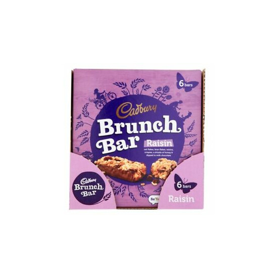 Cadbury Raisin Brunch Bar, Cereal Bars - 6 Packs of (6 x 32g) - 36 Bars Thumb {1}
