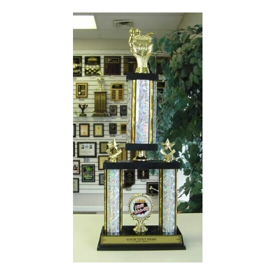CHILI COOK OFF SILVER TWO POST TROPHY AWARD OUR CUSTOM DESIGN FREE TEXT* 6/6  image {1}
