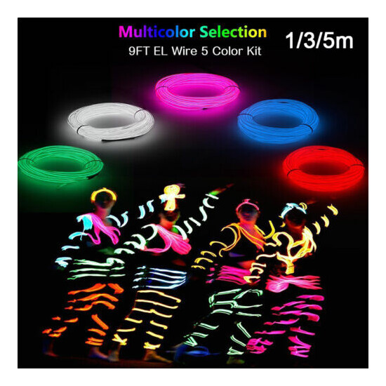 1/3/5M Glow Wire Cable LED Neon DIY Costume Clothe Luminous Car Light Part Didb image {8}