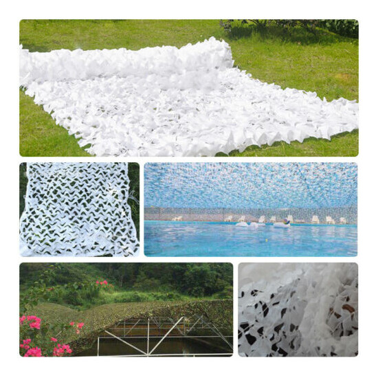 White Camouflage Hunting Netting Military Camo Net Camping Snow Mesh Cover image {5}