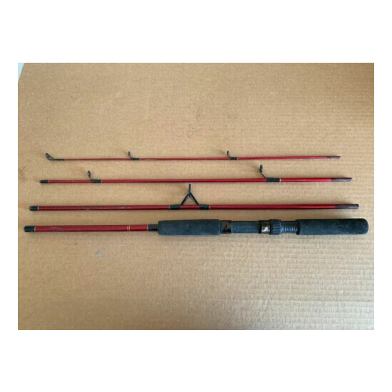 4 Piece 7 ft Red Hawk Comp Graphite 2220 Travel Fishing Rod image {1}