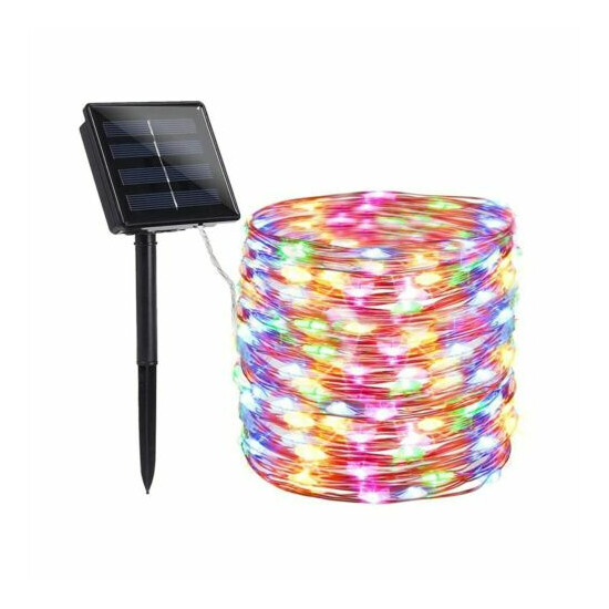 100/200 LED Solar Fairy String Light Copper Wire Outdoor Waterproof Xmas Deco image {14}