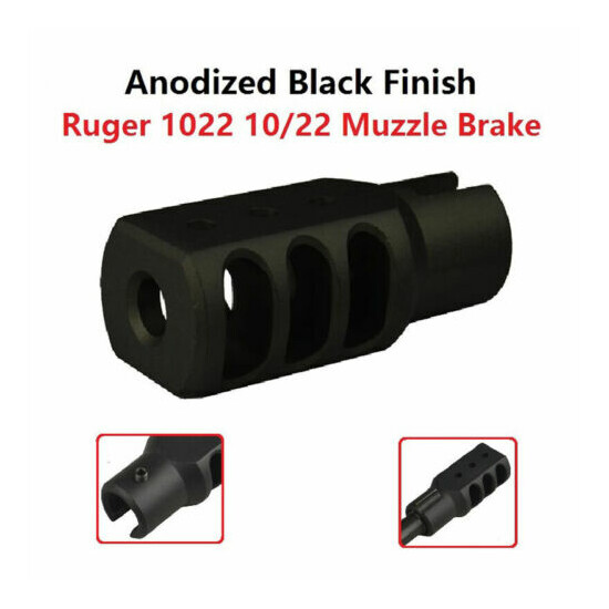 US Seller! Black Slip On Ruger 1022 10 22 Tanker Style Muzzle Brake image {1}