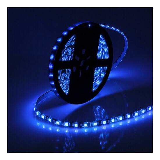 black PCB SMD 5050 RGB Waterproof LED Strip Light Flexible Bright string lamp  Thumb {10}