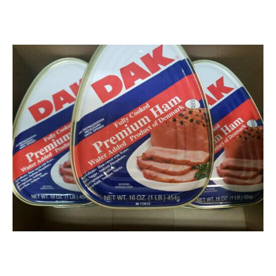 dak premium ham fully cook 16 oz pack of 6 cans expiration 2025 image {1}